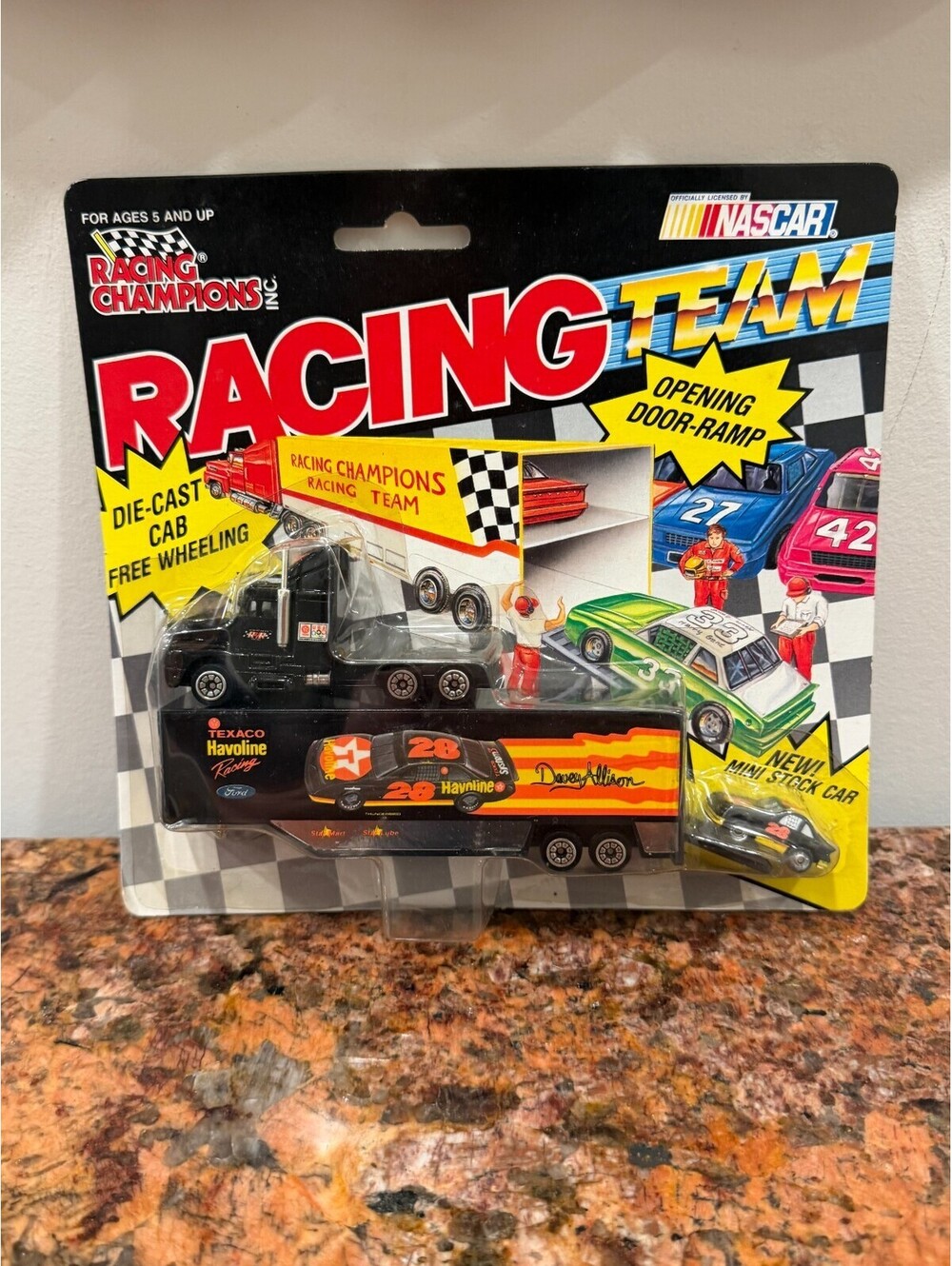 Vintage 1990s Racing Champions NASCAR #28 Davey Allison Stock Car Set
